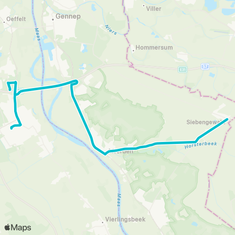 Arriva Siebengewald - Boxmeer map