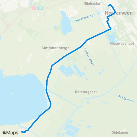 Arriva Echtenerbrug - Heerenveen, Busstation map