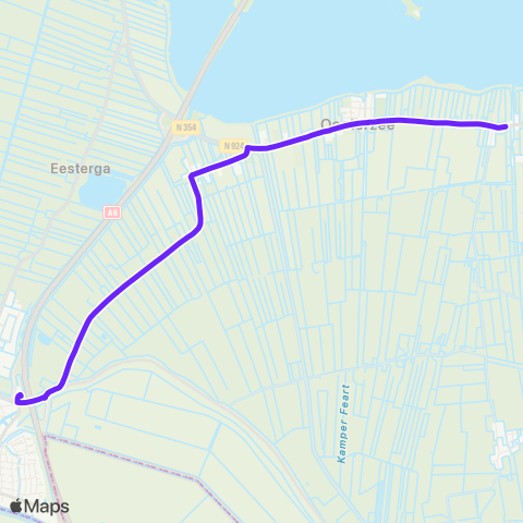 Arriva Echten, Middenvaart - Lemmer, Busstation map