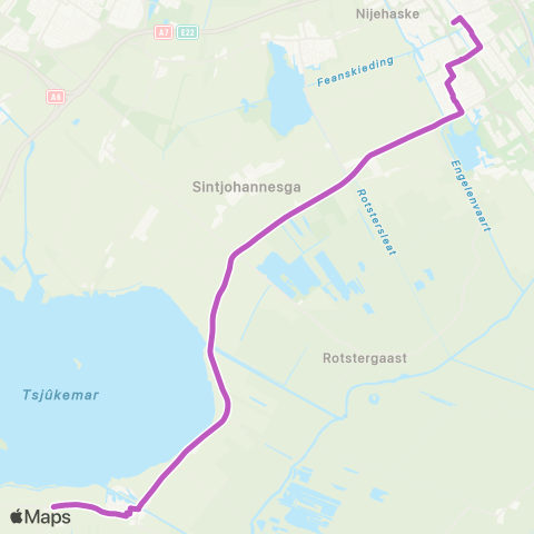 Arriva Echten, Middenvaart - Heerenveen, Busstation map