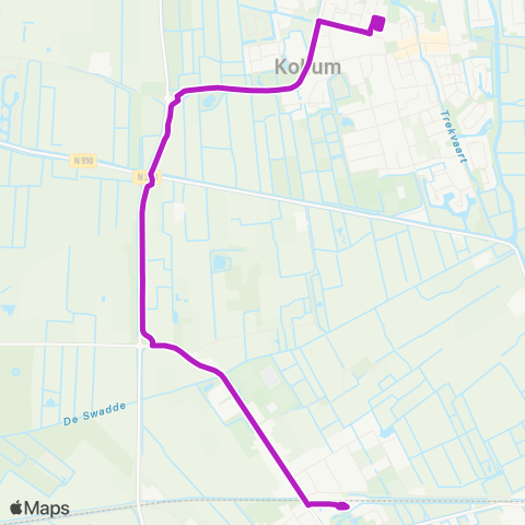 Arriva Kollum, De Colle - Buitenpost, Station map