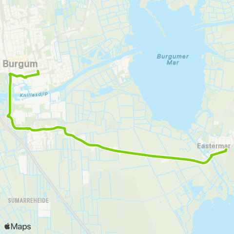 Arriva Eastermar - Burgum, Kwekerstrjitte map