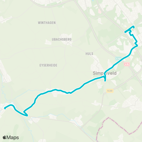 Arriva Gulpen via Simpelveld - Parkstad Stadion map