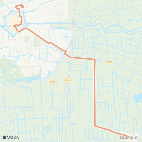 Arriva Driezum, Nijewei - Dokkum, Busstation map