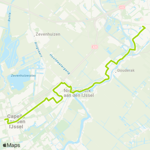 Arriva Rotterdam Alexander via Moordrecht - Gouda map