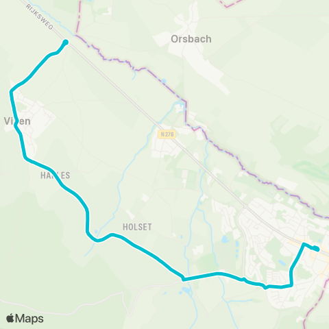 Arriva Mamelis via Vijlen - Vaals map