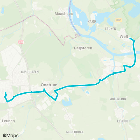 Arriva Venray via Wanssum - Well map