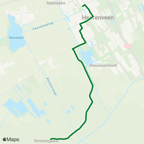 Arriva Rotstergaast - Heerenveen, Busstation map