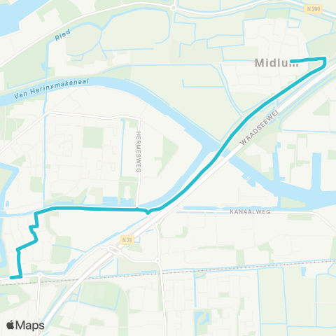 Arriva Midlum - Harlingen Station map