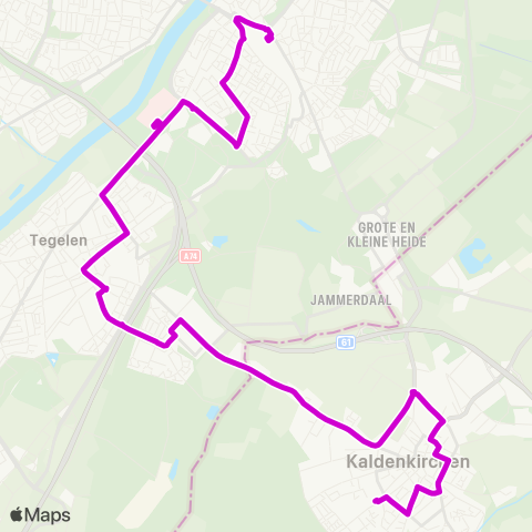 Arriva Venlo Station via Tegelen - Kaldenkirchen map