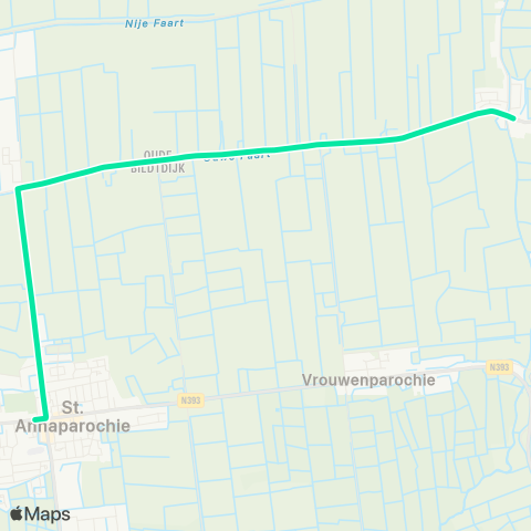 Arriva Oudebildtzijl - Sint Annaparochie map