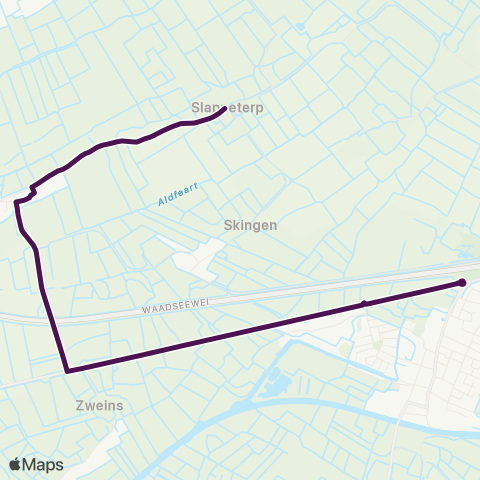 Arriva Slappeterp - Dronryp, Hoek Dronryp map