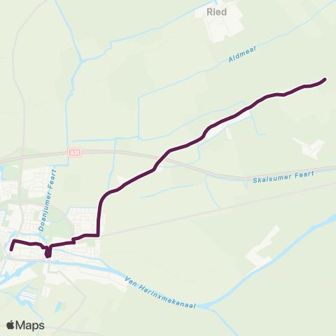 Arriva Slappeterp - Franeker, Voorstraat map