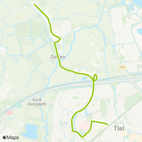 Arriva Tiel - Zoelen map