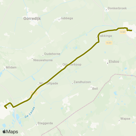 Arriva Wolvega - Oosterwolde map