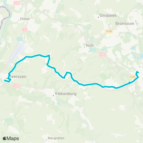 Arriva Heerlen via Hulsberg - Meerssen map