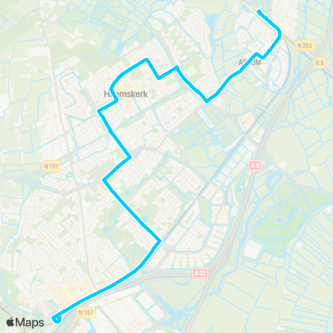Connexxion Beverwijk Station - Uitgeest Station map