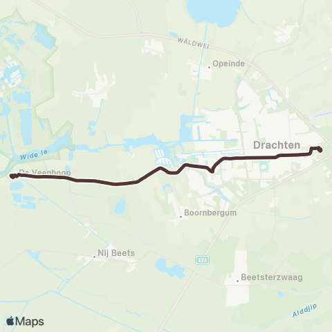 Arriva De Veenhoop - Drachten, Transferium Oost map