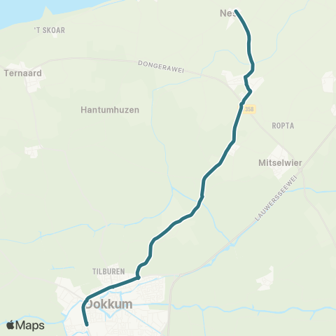 Arriva Nes Buorren - Dokkum, Sionsberg map