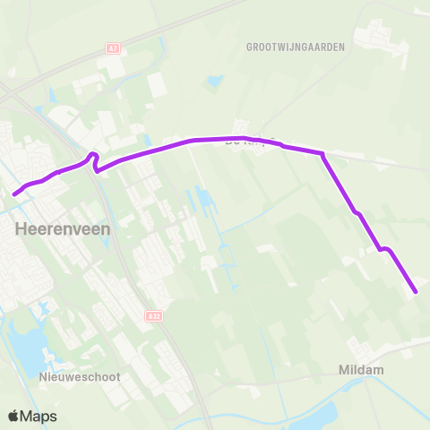 Arriva Katlijk, Dorp - Heerenveen, Busstation map