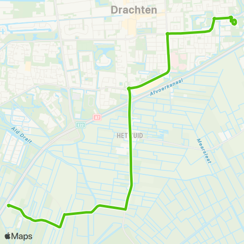 Arriva Kortehemmen - Drachten, Transferium Oost map