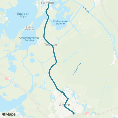 Arriva Terherne, Gravinnewei - Joure, Busstation map