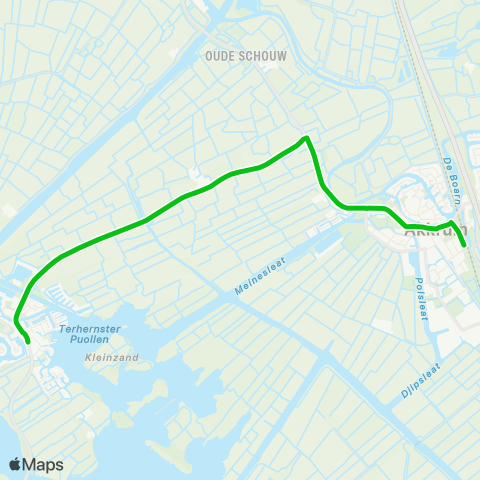 Arriva Terherne, Gravinnewei - Akkrum, Station map