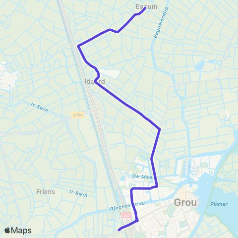 Arriva Eagum - Grou, Station map