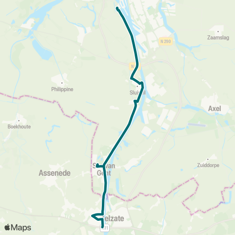 Connexxion Terneuzen - Zelzate map