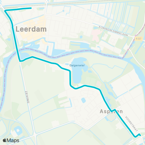 Arriva Asperen - Leerdam map