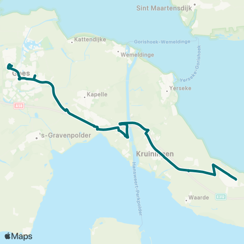 Connexxion Krabbendijke - Goes map