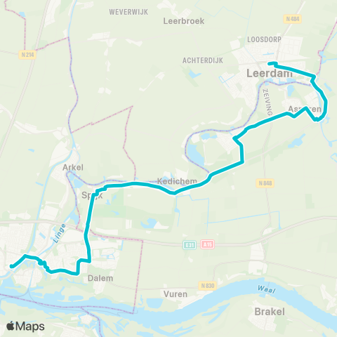 Arriva Leerdam - Gorinchem map