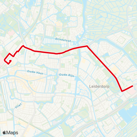 R-net Leiderdorp Ziekenhuis - Leiden Centraal map