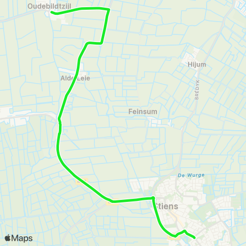 Arriva Oudebildtzijl - Stiens map