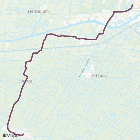 Arriva Achlum, Jonkerschap - Franeker, Voorstraat map