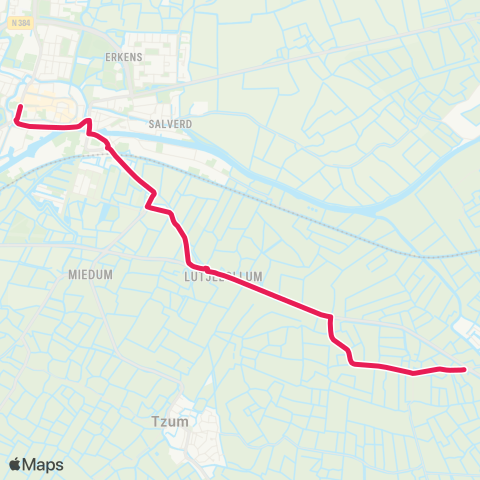 Arriva Wjelsryp - Franeker, Voorstraat map