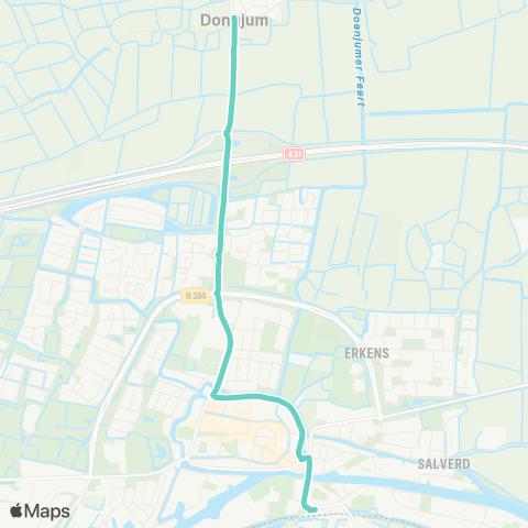 Arriva Dongjum, Tzummarumerweg - Franeker, Station map