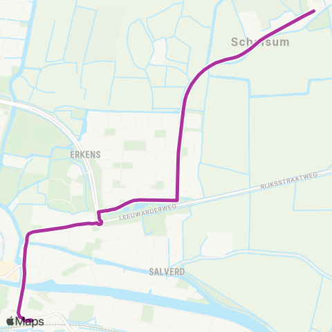 Arriva Schalsum - Franeker, Station map