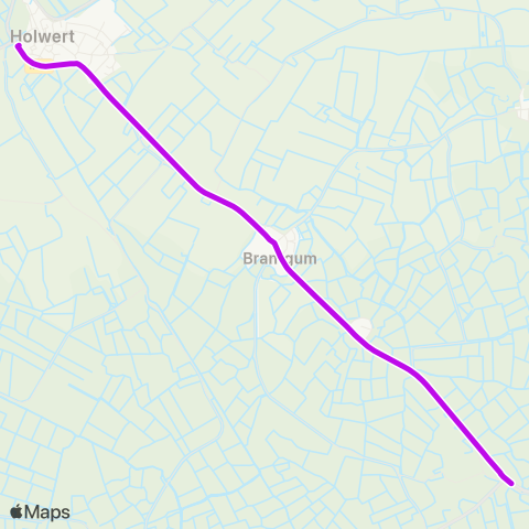 Arriva Bornwird - Holwerd, Prov. weg map