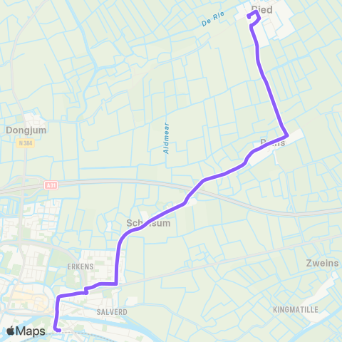 Arriva Ried - Franeker, Station map