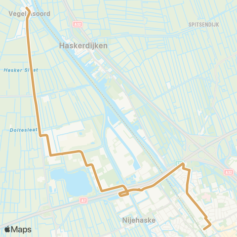 Arriva Vegelinsoord - Heerenveen, Busstation map