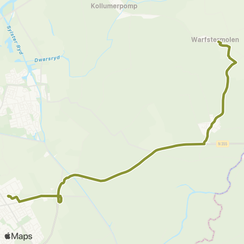 Arriva Warfstermolen, De Warf - Buitenpost, Station map