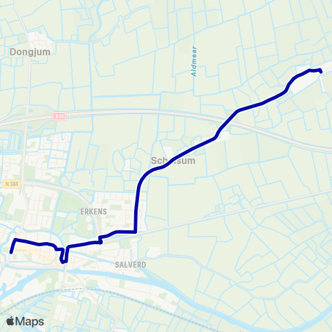 Arriva Peins - Franeker, Voorstraat map