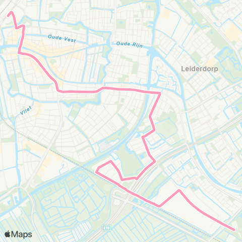 Arriva Leiden Centraal - Zoeterwoude-Rd Grote Polder map