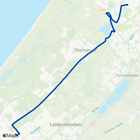 Arriva Oegstgeest Leidsebuurt - Den Haag Centraal map