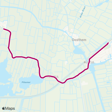 Arriva Abbega - IJlst, Station map