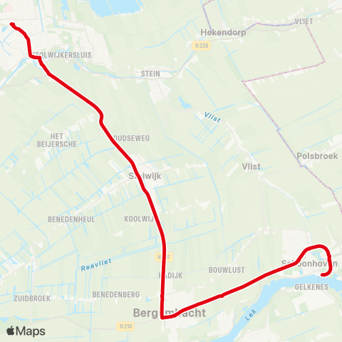 R-net Schoonhoven - Gouda map