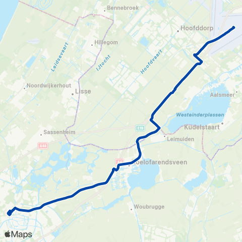 Arriva Schiphol Airport - Leiden Centraal map