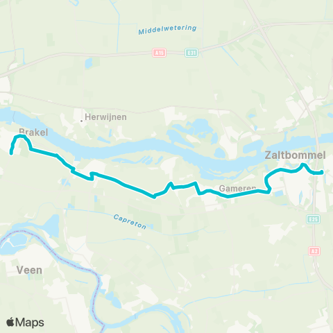 Arriva Brakel - Zaltbommel map