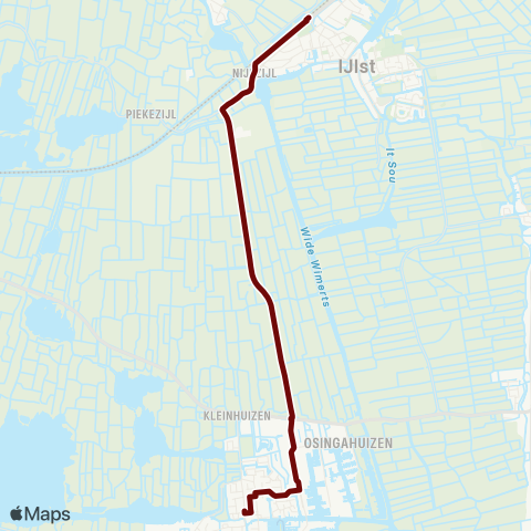 Arriva Heeg, De Skatting - IJlst, Station map